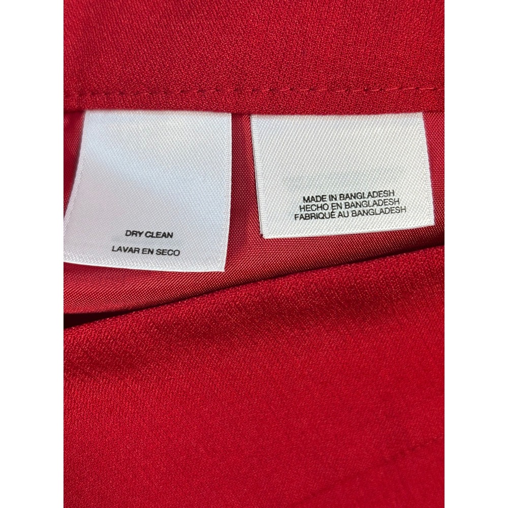Kasper Red Pencil Skirt Size 8 Knee Length Pleated Hem Professional Career - Picture 6 of 7